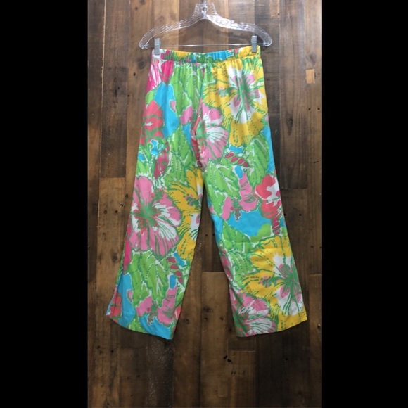 Vintage Lilly Pulitzer Elastic Waist Floral Pants - Picture 3 of 9